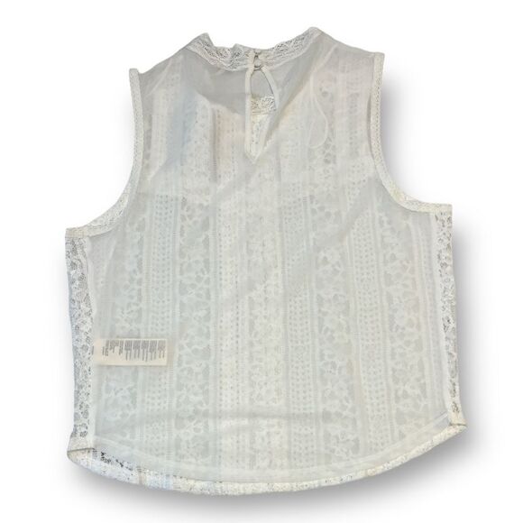Free People White Tea Party Sheer Top Size Large - Picture 8 of 8